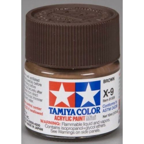 Tamiya 81509 X-9 Brown Acrylic Paint 10ml Hobby Paint Bucket