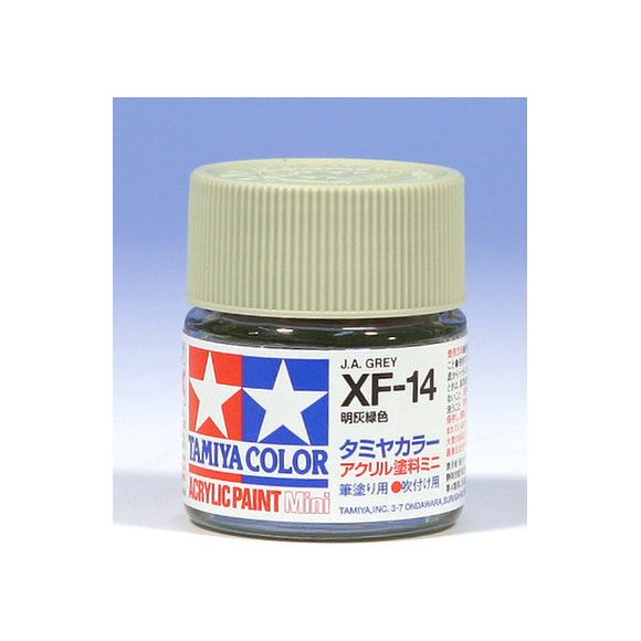 Tamiya Color Mini XF-14 Light Grey Green Acrylic Paint 10ml