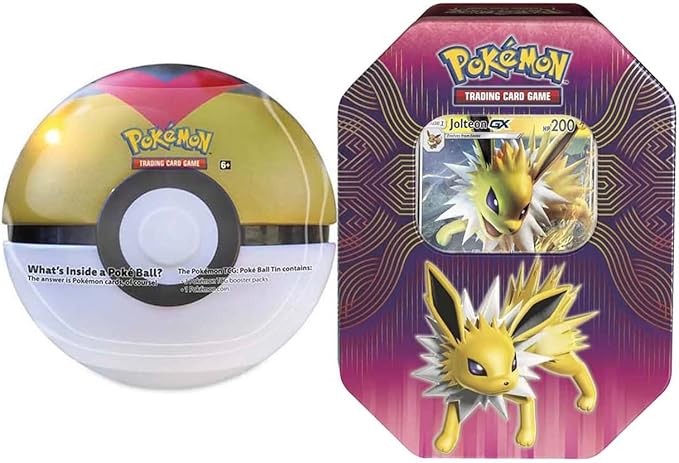 Pokémon TCG: Elemental Power Jolteon-GX Tin & Poké Ball Tin - 2-Pack Combo Set