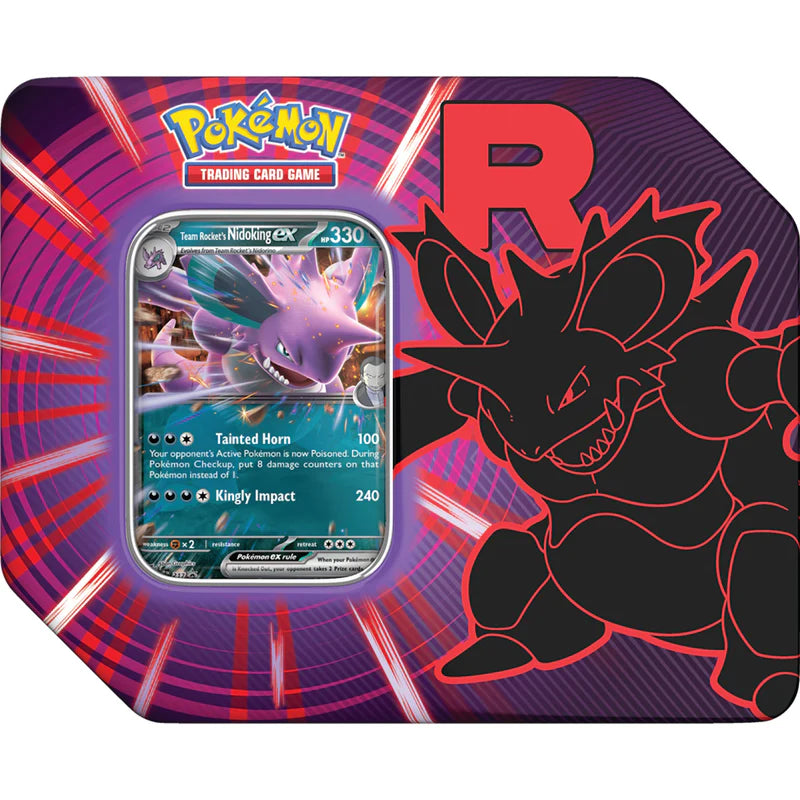 Pokémon TCG: Team Rocket's Nidoking ex Tin