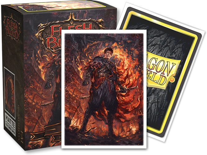 Front clear view and back matte Fai artwork of Dragon Shield Flesh and Blood Fai card sleeves