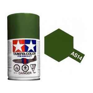 Tamiya Aircraft 86514 AS-14 Olive Green (USAF) Spray Lacquer Paint Aerosol 100ml