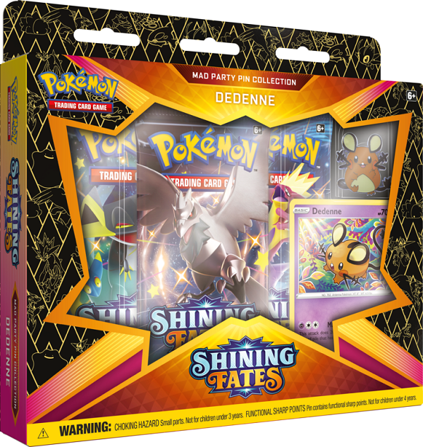 POKEMON SWSH SHINING FATES MAD PARTY PIN COLLECTION Dedenne Box