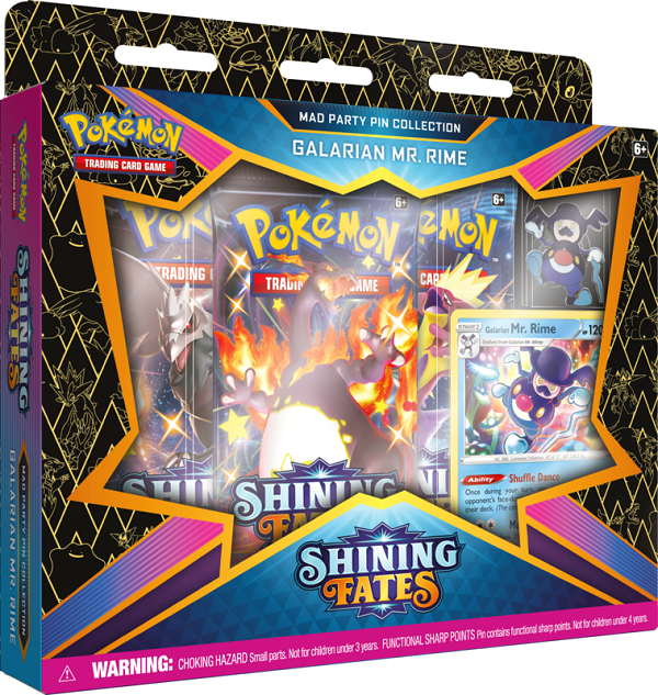 POKEMON SWSH SHINING FATES MAD PARTY PIN COLLECTION Galarian Box