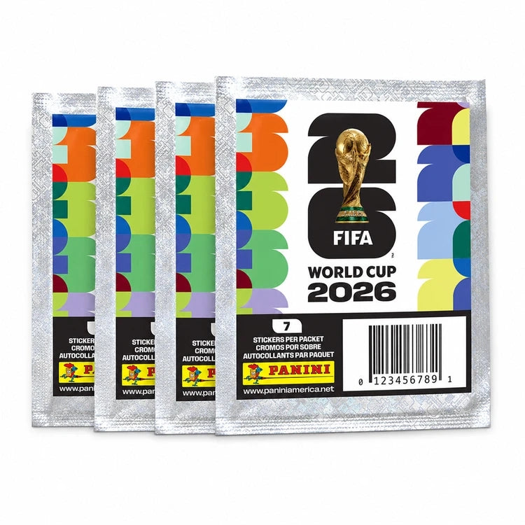 2026 Panini FIFA World Cup official sticker packs and album bundle – 7 stickers per pack, Canada Mexico USA tournament, available at FineToys.ca