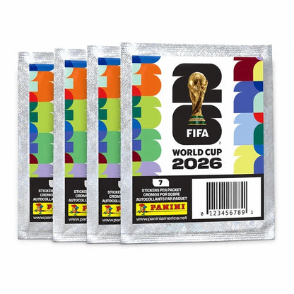 2026 Panini FIFA World Cup official sticker packs and album bundle – 7 stickers per pack, Canada Mexico USA tournament, available at FineToys.ca