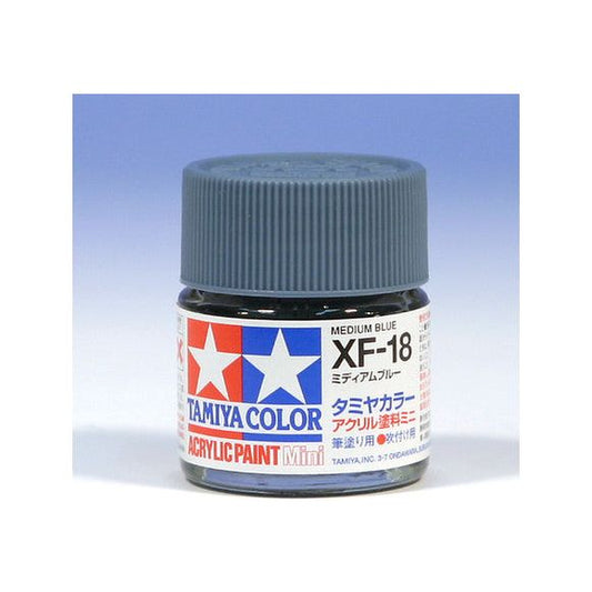 Tamiya Color Mini XF-18 Medium Blue Acrylic Paint 10ml