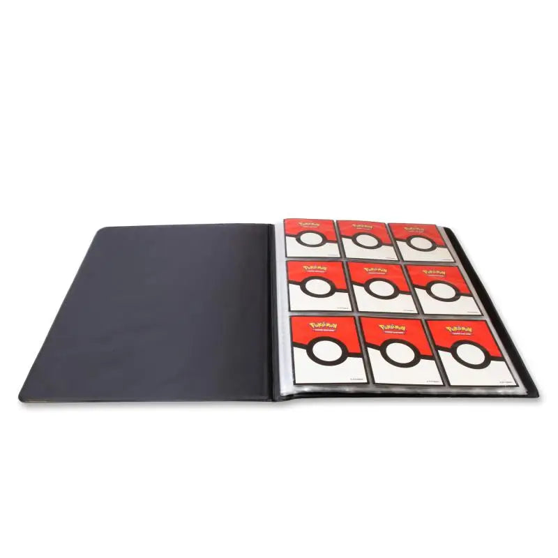 Internal 9-pocket archival-safe pages holding standard size Pokémon trading cards.