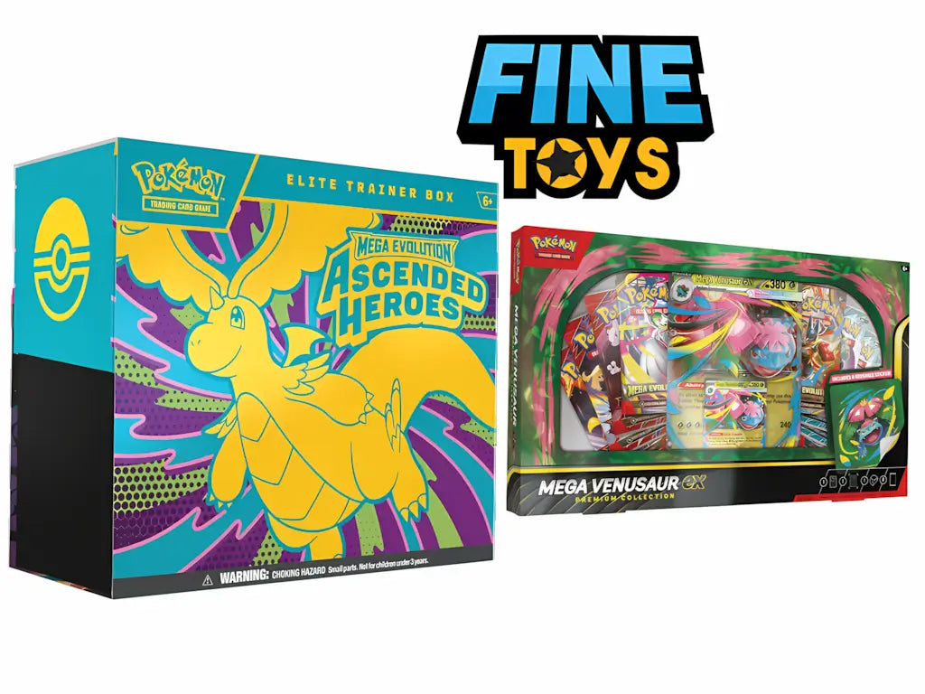 combo bundle of the Mega Venusaur ex Premium Collection (8 packs, Alt Art Promo) and the Ascended Heroes Elite Trainer Box (9 packs, N's Zekrom Promo)