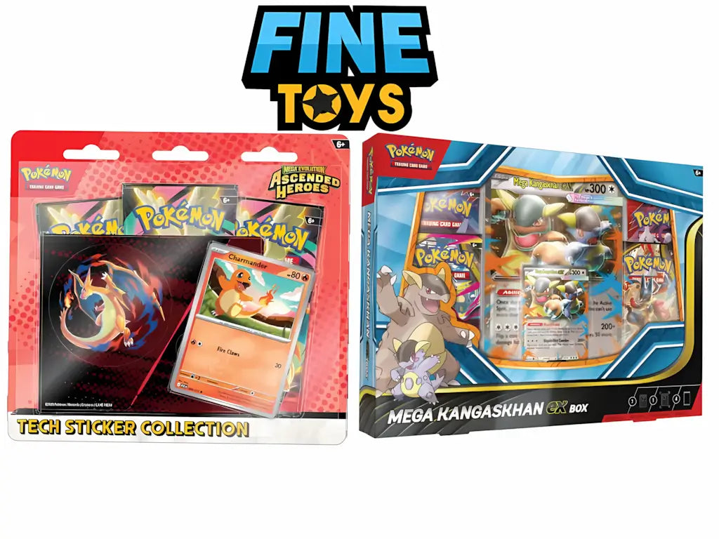 the Mega Kangaskhan ex ALT ART Promo Box plus the Charmander Tech Sticker pre-order. Secure 7 Total Packs, a Charmander promo, and two exclusive stickers