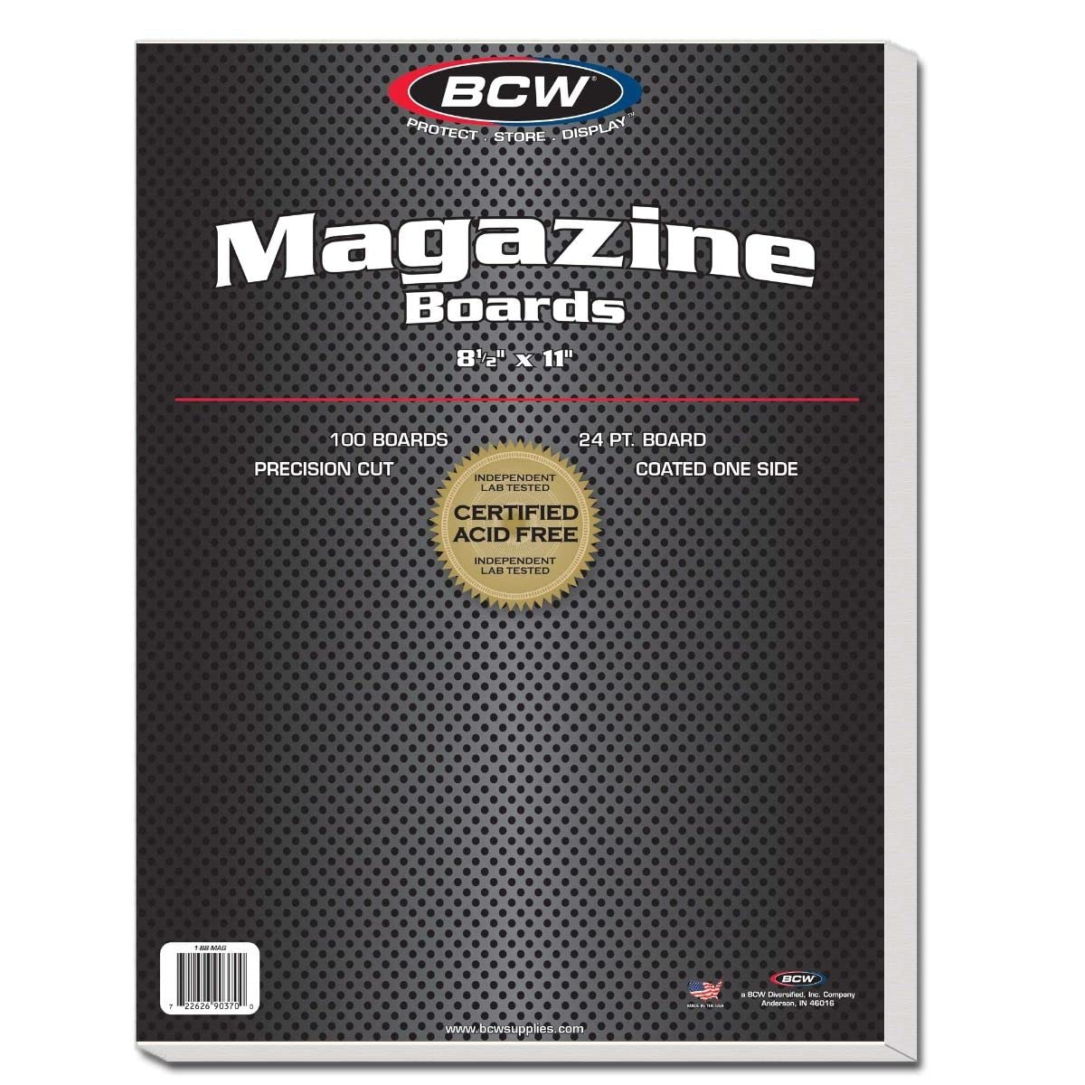 A 100-pack of BCW Magazine size backing boards.
