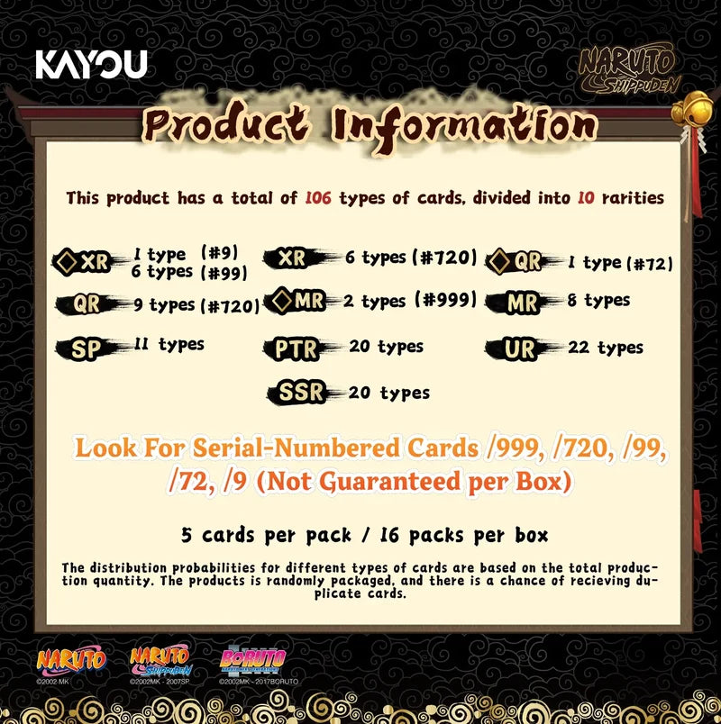 Kayou Naruto Smriti Ninja Age Premium Collector Box featuring artwork of Naruto Uzumaki, containing 16 booster packs and one exclusive PR card.