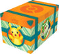 Sealed Paldea Adventure Chest featuring Sprigatito, Fuecoco, and Quaxly artwork, showcasing the Pikachu squishy toy and various foil promo cards.