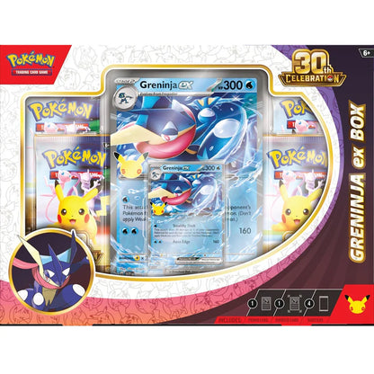 Pokémon TCG 30th Celebration Greninja ex Box factory sealed featuring the fan-favorite Ninja Pokémon, available at FineToys.ca.
