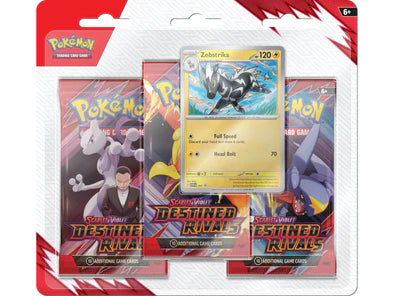Pokémon TCG Destined Rivals 3-Pack Blister [Zebstrika]