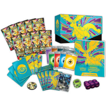 Sealed box image of the Pokémon TCG: Mega Evolution—Ascended Heroes Elite Trainer Box featuring the Mega Dragonite ex art, 9 packs, and the full-art N's Zekrom promo card.