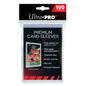 A 100-pack of Ultra Pro Premium card sleeves for TCG decks.
