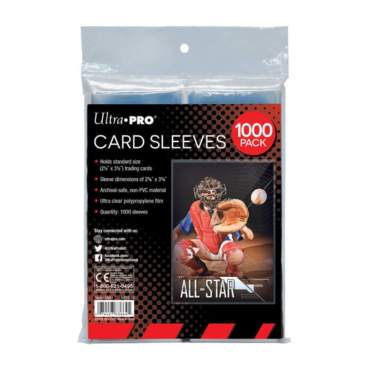 Retail pack of 1000 Ultra Pro sleeves for Pokémon trading cards.