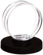 An Ultra Pro hockey puck holder with a sleek black base.