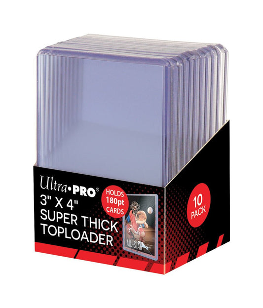 A 10-pack of Ultra Pro 180pt super thick toploaders.