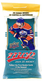 The front of a sealed 2024-25 Upper Deck MVP Hockey Fat Pack.