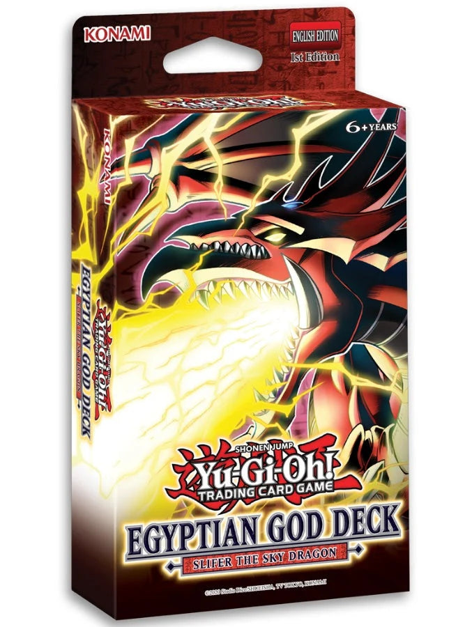 Yu-Gi-Oh! TCG Egyptian God Deck Slifer the Sky Dragon Unlimited Edition sealed box featuring Slifer artwork and game mat