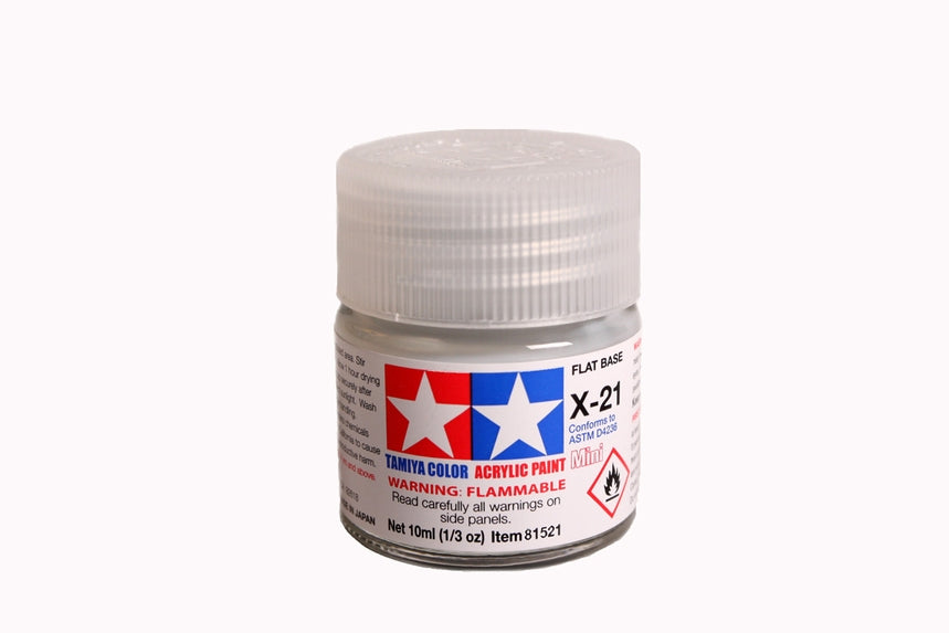 Tamiya 81521 X-21 Flat Base Acrylic Paint 10ml