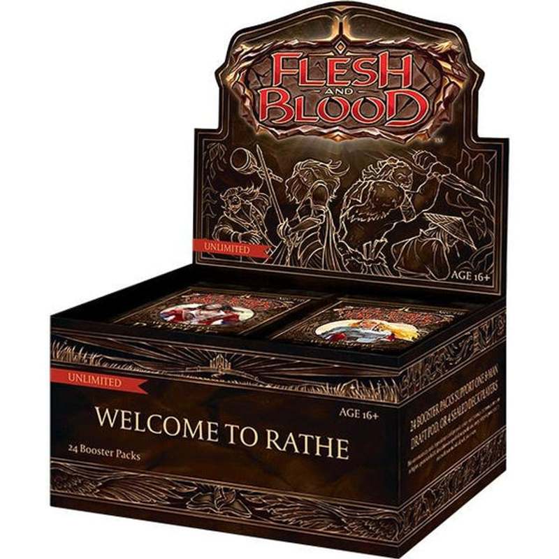 Flesh and Blood Welcome to Rathe Unlimited Booster Box with 24 packs and 16 cards per pack