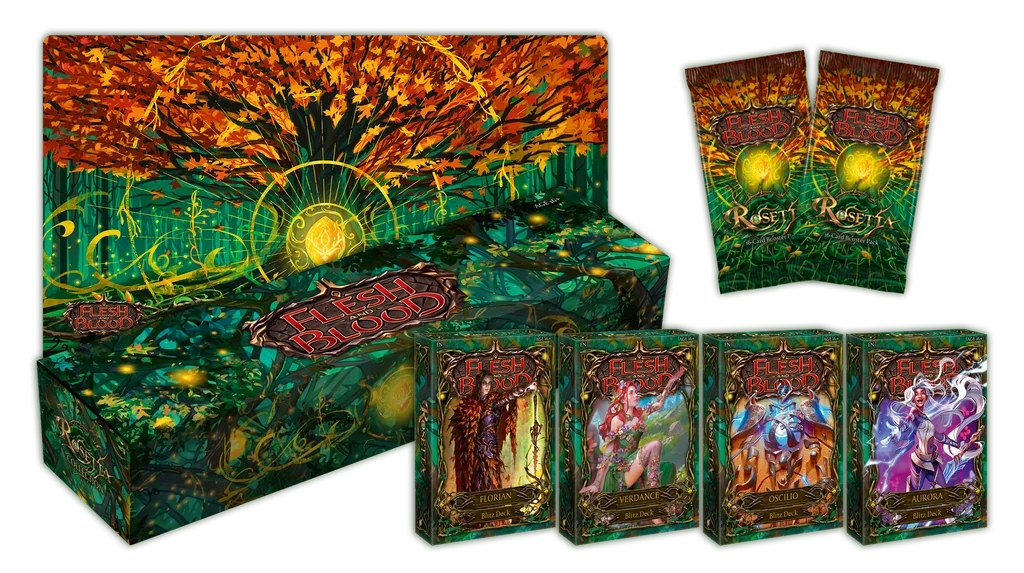 Flesh and Blood Rosetta Blitz Deck Collection - 4 decks, 2 boosters et un tapis de jeu | Coffret