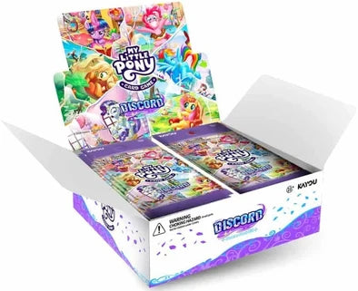 Official Kayou My Little Pony Discord Booster Box, factory sealed, featuring Discord and Mane Six artwork.

