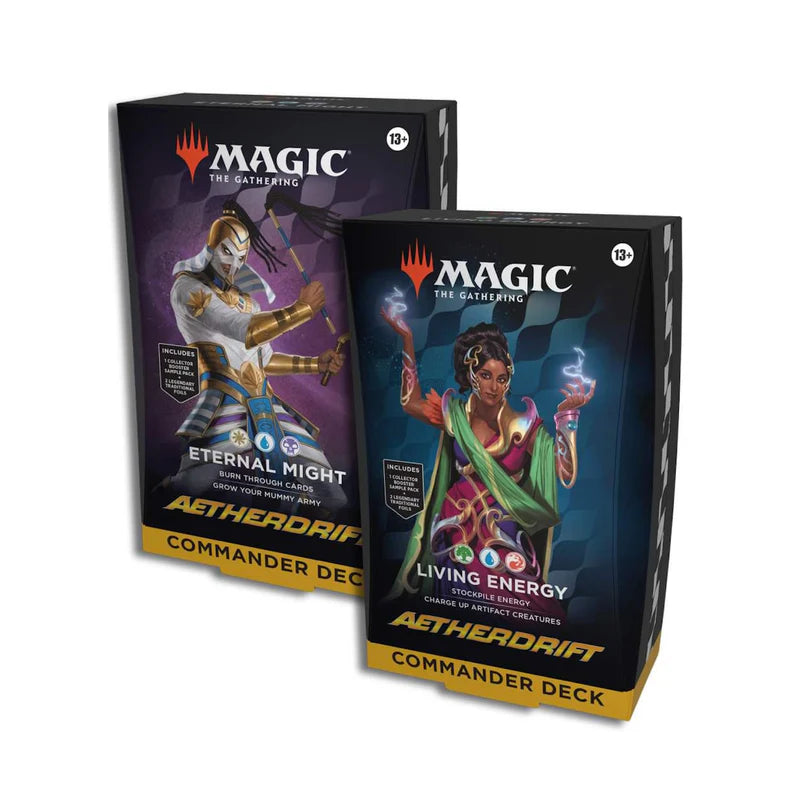 Magic The Gathering Aetherdrift Commander Deck Set English with two ready to play 100 card decks

