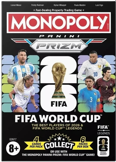 Panini Prizm Monopoly FIFA World Cup Soccer Blaster Box containing 24 trading cards