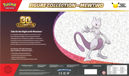 Back view of Pokémon TCG 30th Celebration Mewtwo Figure Collection packaging