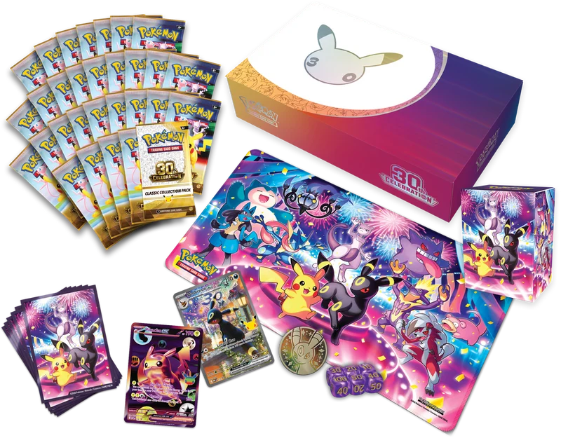 Pokémon TCG 30th Celebration Night Ultra-Premium Collection contents and accessories