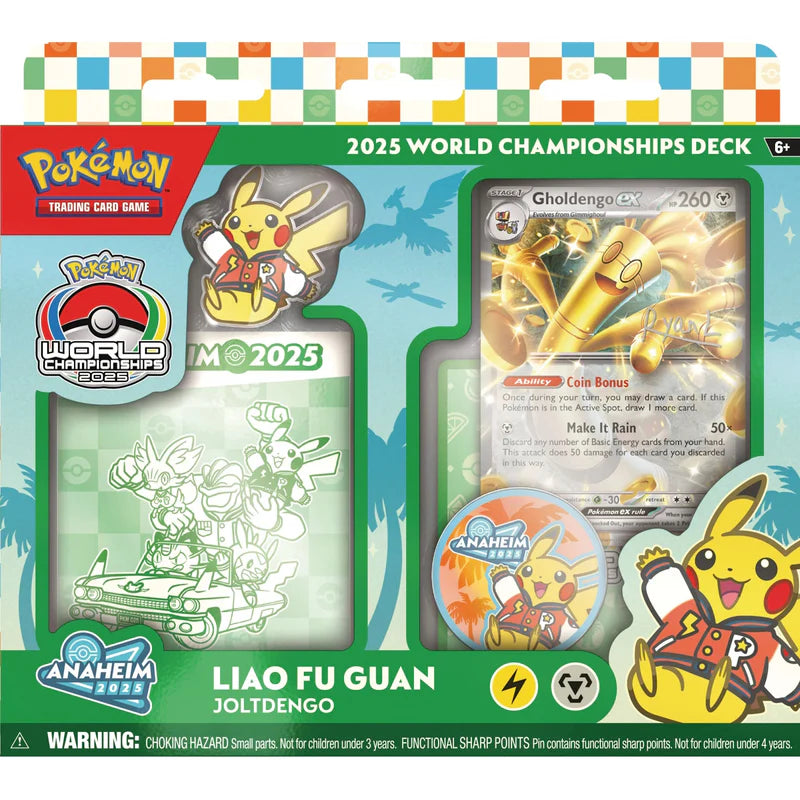 Liao Fu Guan Joltdengo Senior Champion deck from the 2025 Pokémon TCG World Championships in Anaheim.