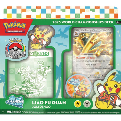 Liao Fu Guan Joltdengo Senior Champion deck from the 2025 Pokémon TCG World Championships in Anaheim.