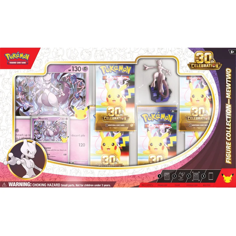 Pokémon TCG 30th Celebration Mewtwo Figure Collection with Mewtwo promo card and figure