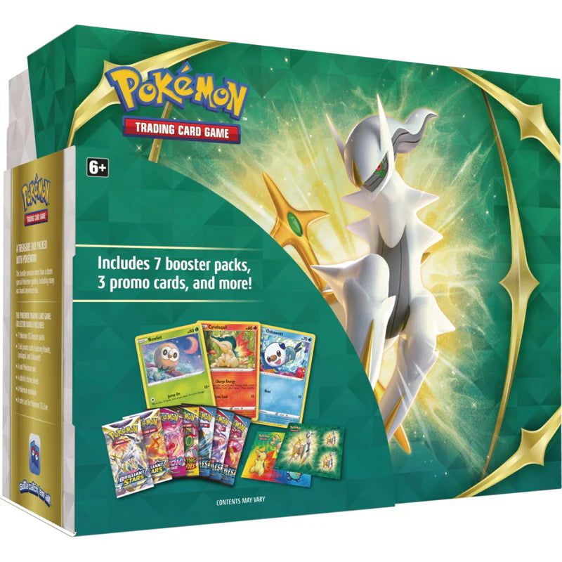 Pokémon TCG Spring 2022 Collector Bundle factory sealed box featuring Rowlet, Cyndaquil, and Oshawott — available at FineToys.ca.