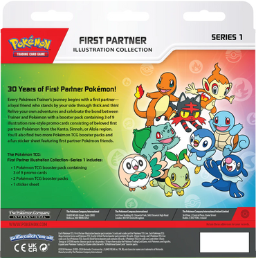 Pokémon trading card game packaging with illustrations of various Pokémon characters on a colorful background.