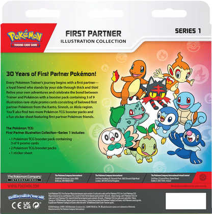 Pokémon trading card game packaging with illustrations of various Pokémon characters on a colorful background.