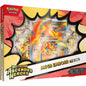 Pokémon trading card game box featuring Mega Emboar ex with colorful designs on a white background