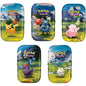 Sealed case image of the Pokémon TCG: Ascended Heroes Mini Tin , showing the small tins with combinable artwork featuring Pikachu, Togepi, and Clefairy, and the set's Mega Evolution theme.
