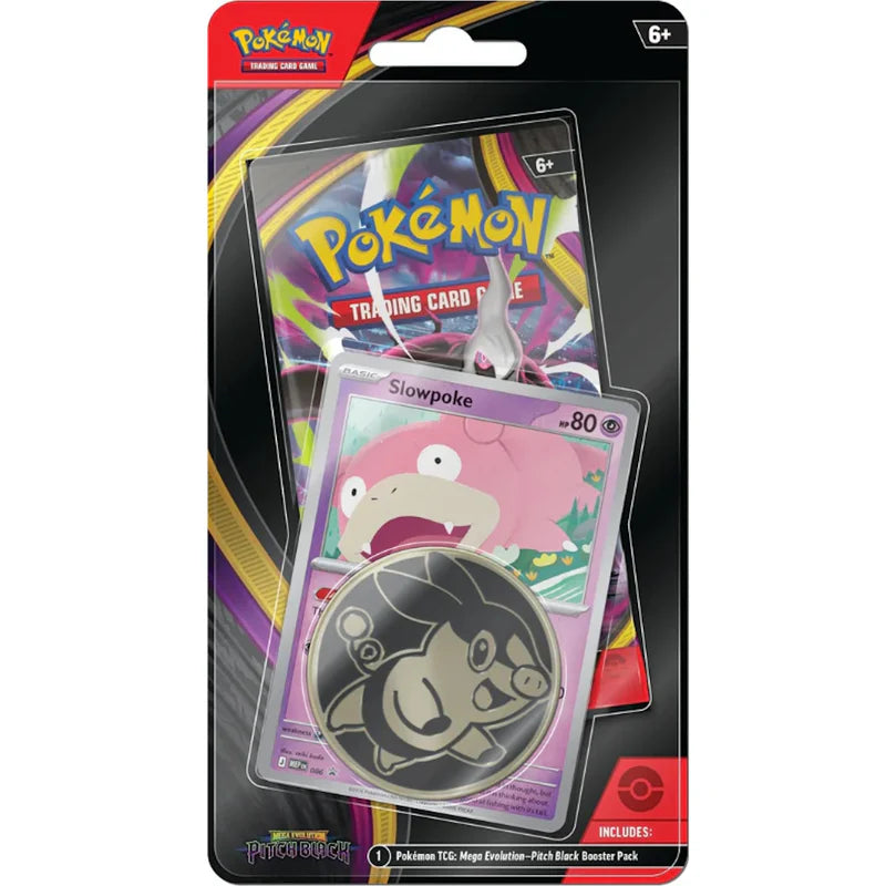 Pokémon TCG Mega Evolution Pitch Black Checklane Blister Slowpoke edition factory sealed booster pack.