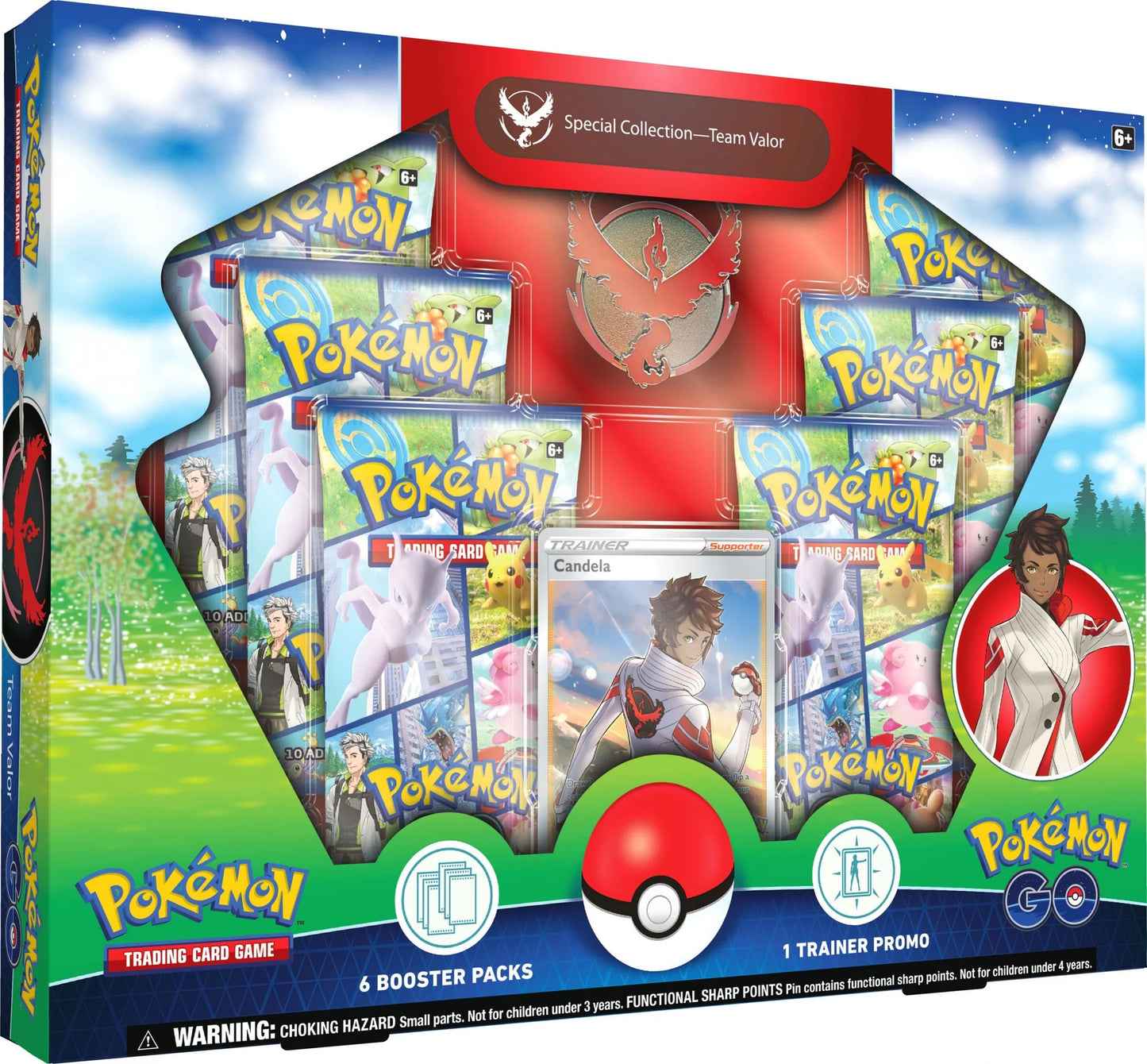 Pokémon TCG Pokémon GO Special Collection Team Valor with Candela promo and 6 booster packs