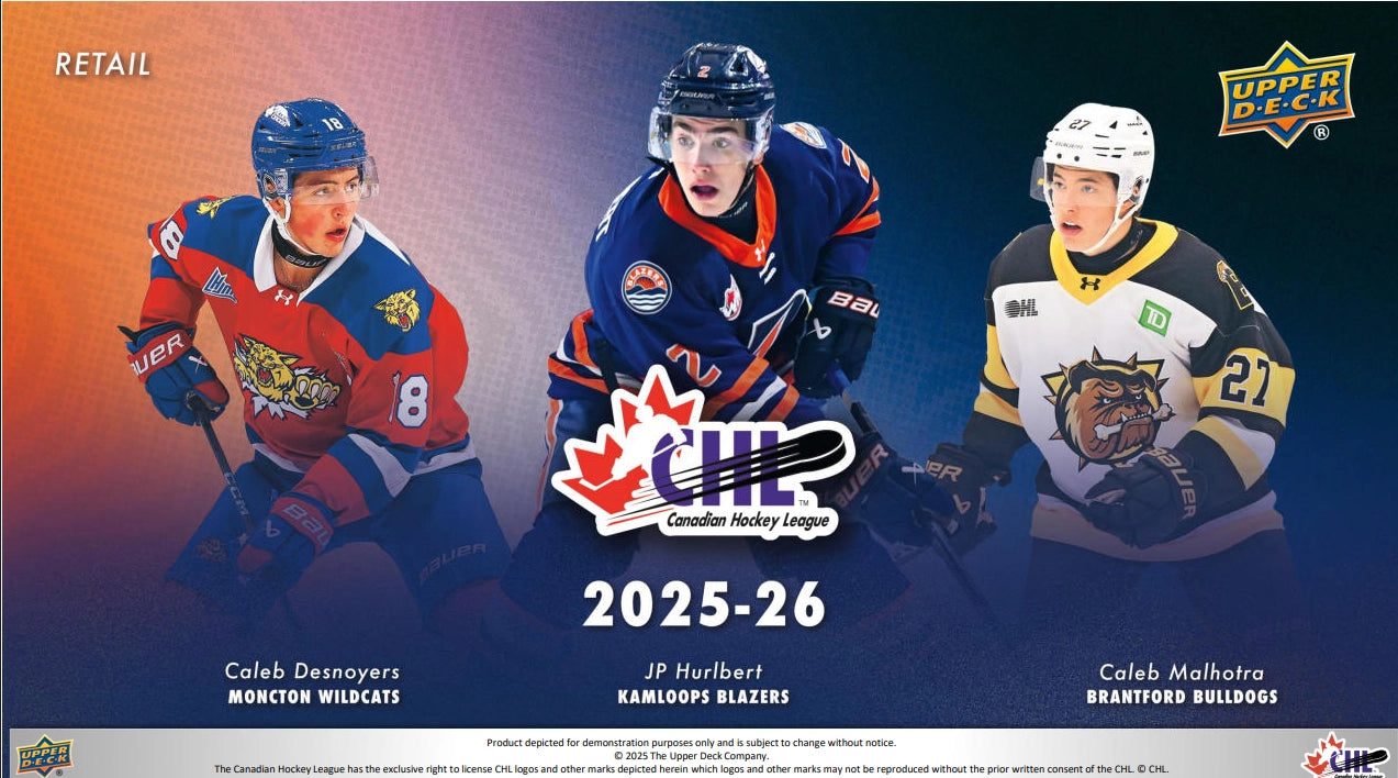 Upper Deck 2025-26 CHL Hockey Blaster Box with 6 packs and 36 cards