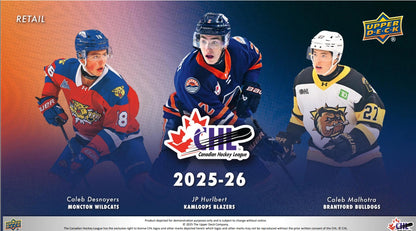 Upper Deck 2025-26 CHL Hockey Blaster Box with 6 packs and 36 cards