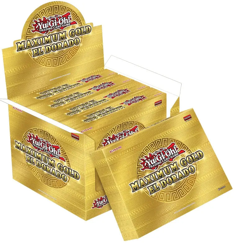 Yu-Gi-Oh! TCG Maximum Gold El Dorado 2021 sealed Display Box containing 5 Mini Boxes with Premium Gold Rare cards